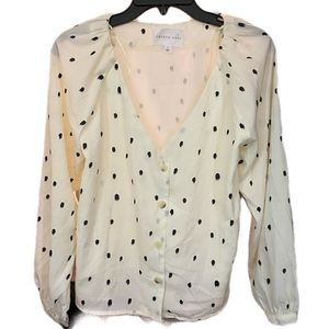 Cute Polka Dot Blouse Long Sleeve